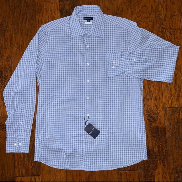 Peter Millar Crown Crafted Flex Finish Chambray Check Shirt - Picture 6 of 7